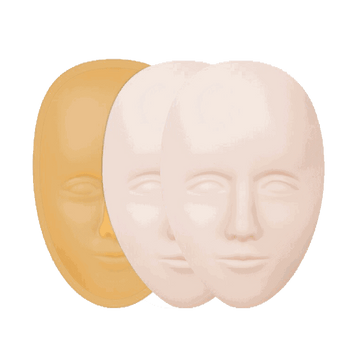 2 x Mannequin Head Bases + 4 Silicone Masks